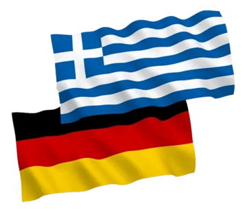 Flaggen von Deutschland und Griechenland