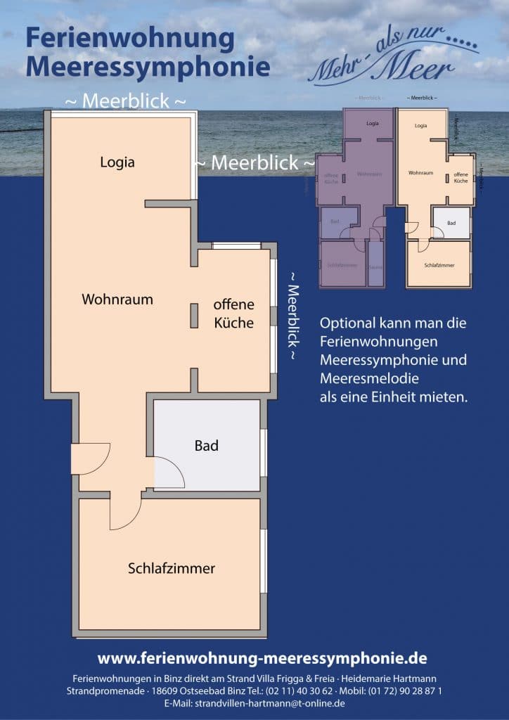 Grundriss der Ferienwohnung Meeressymphonie in der Villa Frigga